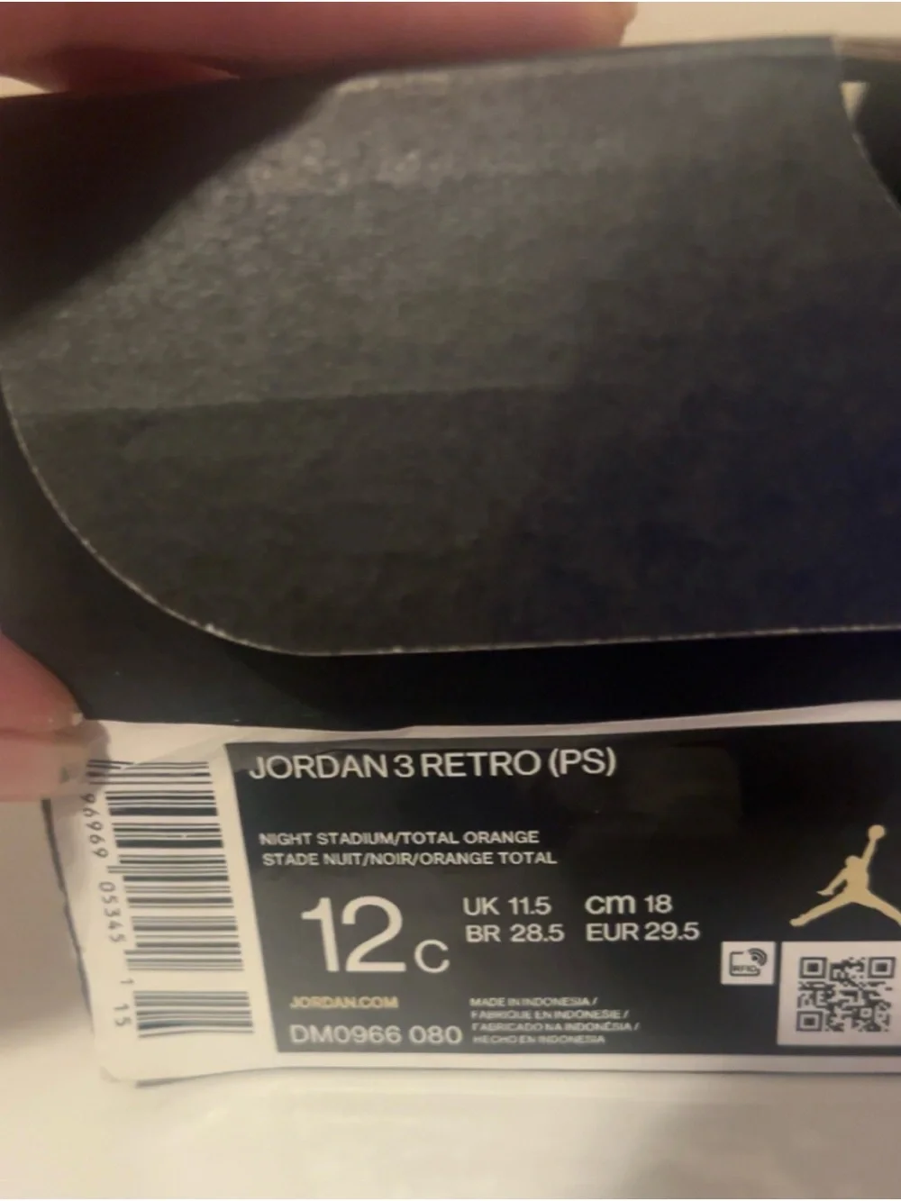 Little Boys Jordan 3 Retro “Fear Pack” 12c w Box